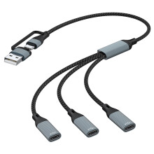 Προσαρμογέας διαχωριστή USB-C – Αλουμίνιο, 1 προς 2 ή 1 προς 3