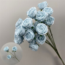 Bouquet de roses artificielles à 3 têtes - Cadeau romantique pour la Saint-Valentin