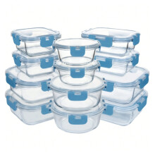 12 recipientes de vidrio de borosilicato para almacenar alimentos con