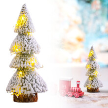 Mini Christmas Trees Set Bottle Brush Flocked 4 Pcs