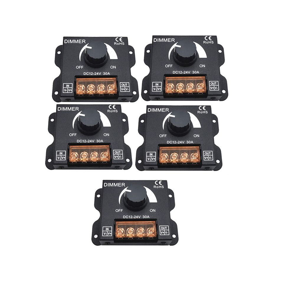 5Pcs 12V 24V Led Dimmer 30A Voltage Regulator Adjustable Controller For Led Strip Dimming Dimmers Light 6032653225701