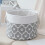 Gray Canvas Storage Basket with Handles, 35 x 25 cm 1