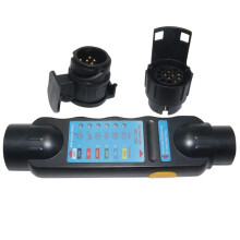 Trailer Wiring Tester Kit 12V 7-Prong Tester with 7-Prong Power Plug Socket Resistance Tester Connector Converter