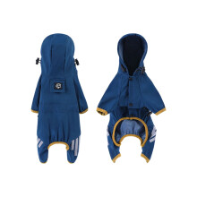 Impermeable azul para perro con capucha, talla L - Impermeable y reflectante