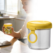 Taza de desayuno de doble capa de 550 ml con tapa y cuchara.