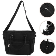 Eristetty lounaskassi musta Oxford-kangas 28x25cm