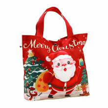 Borsa tote in tela natalizia, sacco regalo festivo