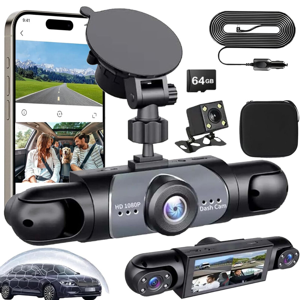 4-Channel Car Dashcam System Hd 1080P Night Vision 64Gb 900223186980