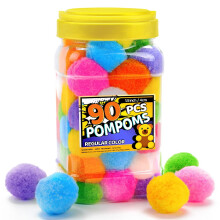 Pom Poms Móra 1.5 Orlach 90 píosa Liathróidí Ceardaíochta Boga Clúmhacha