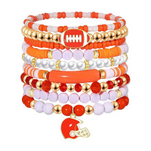 Conjunto de 7 pulseiras elásticas ajustáveis para o dia do jogo de futebol.