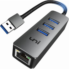 USB 3.0 til Ethernet-adapter i aluminium, 4-i-1 1000 Mbps