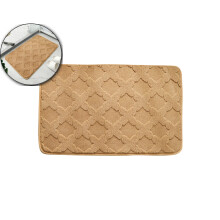 Khaki samettinen kylpymatto 80x50cm – pehmeä ja imukykyinen, liukumaton