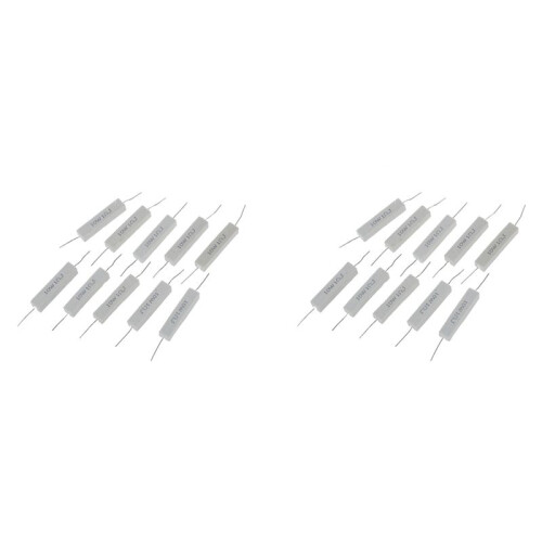 20 Pcs Wirewound Ceramic Cement Resistor 1 Ohm 5% 10W Watt