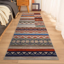 Vintage patchworkový běžecký koberec béžový, 60 cm x 1,8 m