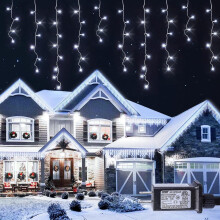 Luzes de Natal LED YANTON em formato de pingente, brancas, 33 pés (360L)