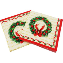 100 serviettes en papier imprimées pour Noël, 33 x 33 cm