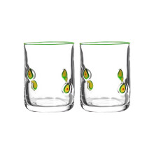 Verres Highball en verre artistique citron, résistants à la chaleur, 414 ml (14 oz) - Paire