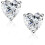 CZ stud earrings 18K white gold plated sterling silver 1