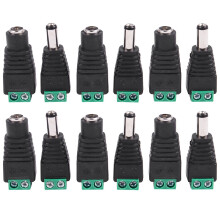 12 Pcs 5.5X2.1mm Female + Male CCTV Power Connector Adapter Repar Part