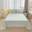 Ensemble de draps en coton lavé vert clair 3 pièces 1