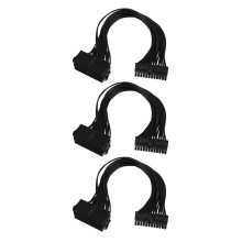 3X Netzteil Splitter, Dual Netzteil Kabel Adapter 24 Pin 20 + 4 Pin ATX Motherboard Adapter Verlaengerungskabel Dual 24-Pin Bergbau Adapter 12 Zoll