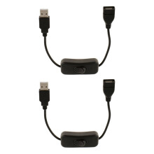 2X USB A Male to Female Extension Cable with   / Off