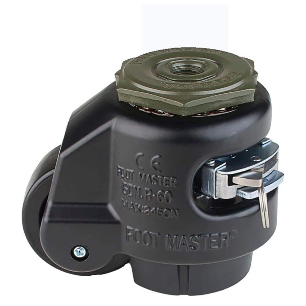 Gdr Series Nylon Swivel Caster Flat Black M12 Stem 550 Lb 9065194807195