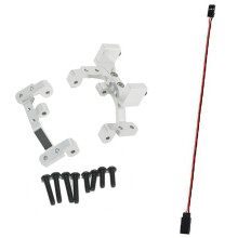 2 Set RC Car Parts: 1 Set 150mm Servo Extension Lead Wire JR Cable & 1 Set Metal Pull Rod Base Axle  Servo Bracket