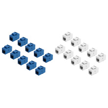 20Pcs RJ45 Connector Jack Cat6 Extension Coupler Ethernet Network LAN Cat 6 Coupler Jacks Adapter, & White