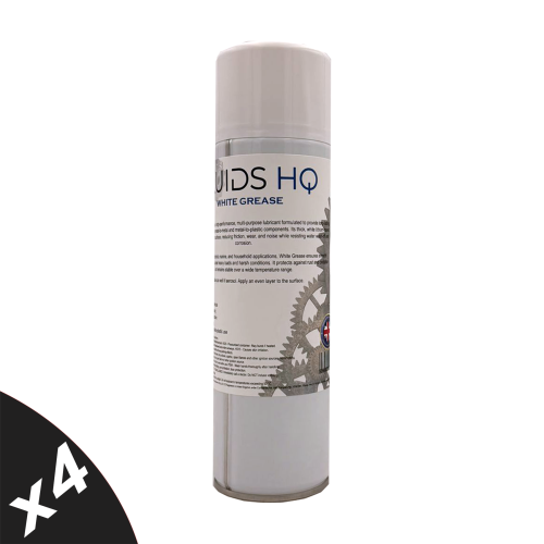 FluidsHQ White Grease Spray Multi-Purpose Maintenance Grease Lubricant 4x500ml