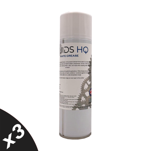 FluidsHQ White Grease Spray Multi-Purpose Maintenance Grease Lubricant 3x500ml