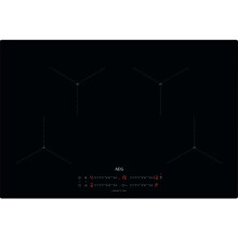 AEG 7000 Series Induction Hob 80 cm, 4 Zones, IAX84411CB, SenseBoil Cooking Sensors, Quick Heat with PowerBoost, Hob2Hood, Frameless Black Glass, Tou