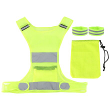 Gilet de course jaune réfléchissant, taille unique ajustable