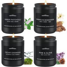 Juego de velas aromáticas para hombre – 4 velas de soja de 800 g