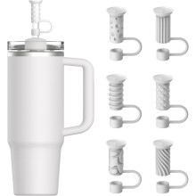 Embouts de paille à ventouse en silicone, lot de 6, 10 mm pour Stanley