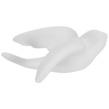 Sculptură de perete ceramică în formă de rândunică, albă, 11,5 cm