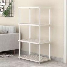 Étagère à 4 niveaux en plastique blanc, 55 x 25 x 83 cm