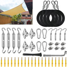 Ensemble de fixations pour voile d'ombrage, acier inoxydable 304, 122 x 396 cm (4 x 13 pi).