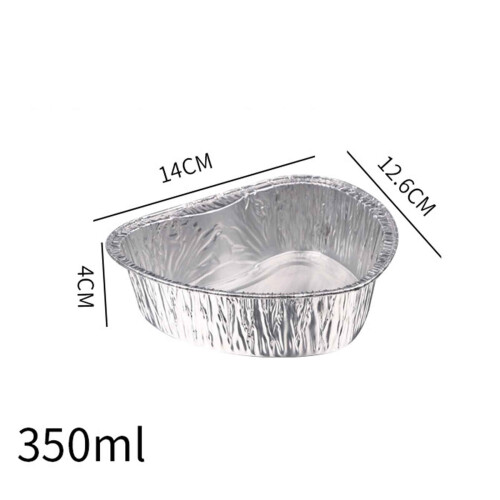 Molde de aluminio desechable para hornear con forma de corazón, 140 mm.