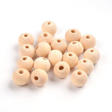 Dřevěné distanční korálky z přírodního dřeva, kulaté, 10 mm, otvor 2 mm