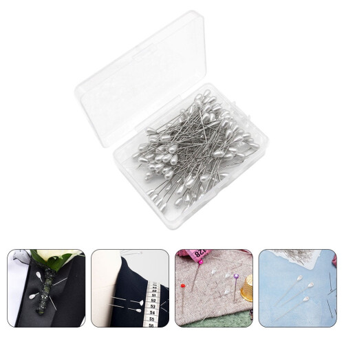 White Sewing Pins with Creative Flat Heads – 1 Set
