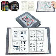 Kit carte cusături de brodat cu 106 cusături și unelte