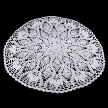 Crochet flower tablecloth round 24 inch