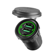 36W duální USB autonabíječka s LED světlem pro vozidla 12V/24V