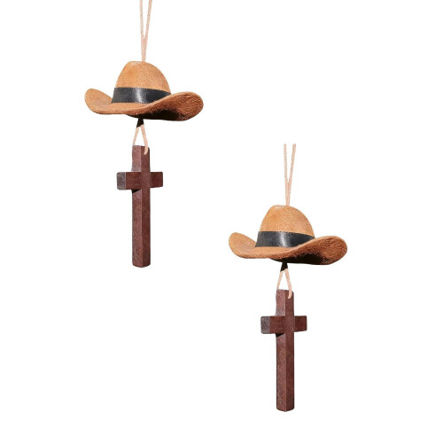 Cowboyhoed kruis auto hanger 1 stuk