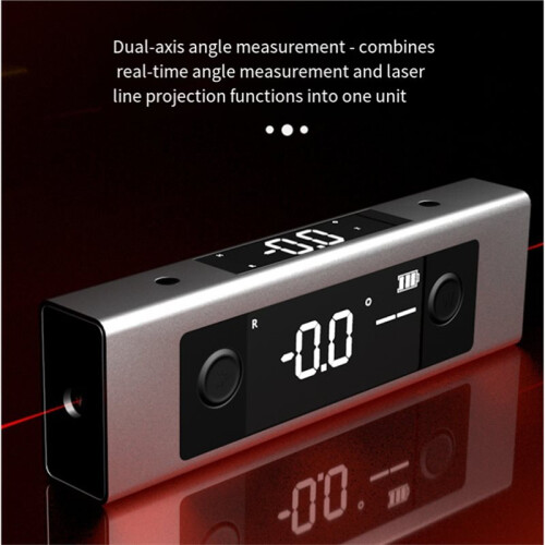 2 in 1 Laser Level Ruler Type-C Double Laser Angle Ruler Protractor Digital Inclinometer Measure Tool Protractor 1