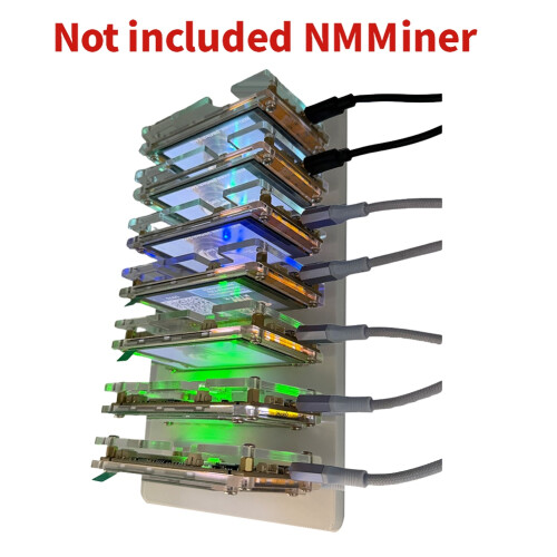 Suporte de 7 Slots para NMMiner de 2,8 Polegadas para NerdMiner Bitcoin Crypto Solo Miner, Compatível com 7 NMMiners 2