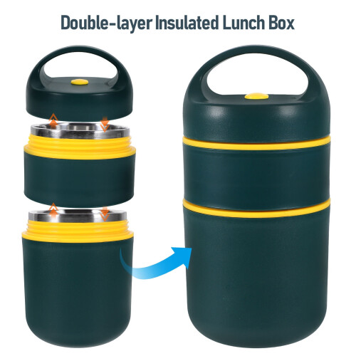 Isolierte Edelstahl-Lunchbox – 2-lagig, 7,86 x 3,73 2