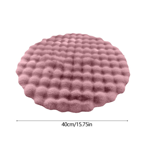 Στρογγυλό βελούδινο χαλί 40x40cm, μαλακό γκρι πατάκι δαπέδου για υπνοδωμάτιο, 2