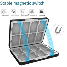Portable 16 in 1 Game Card Storage Box for Game Boy Advance, Magnetic Dustproof Anti-Fall Cartridge Case